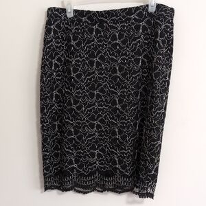 Elle Black Embellished‎ Pencil Skirt